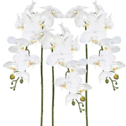 Kunstblume Orchideenzweig, Creme, Ca. 98 Cm, 3 Stück