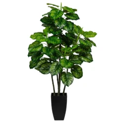 Künstliche Maranta, Pfeilwurz, 5 Zweige, Ca. 42 Blätter, Ca. 105 Cm, Kunststofftopf 15 X 24 Cm, Mit Erde