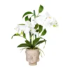Kunstpflanze Orchideen & Bambus-Arrangement, Weiß, Topf-Ø 13 Cm, Höhe Ca. 60 Cm