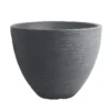 Pflanzgefäß "Lara" Grau, Rillenoptik, Ø 40 Cm, Höhe 31 Cm, Füllvol. 26 L