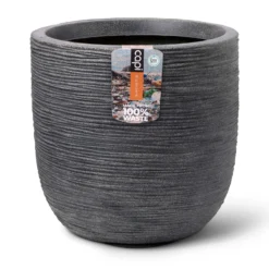 Pflanzgefäß 'Rib', Grau