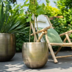 Pflanzgefäß 'Rowen', Gold, Ø 42 X H 41 Cm -Angebote Gruen Trieb Store 3210801621 3210801622 3210801623 Pflanzgefaess Rowen gold 2 114983