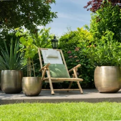 Pflanzgefäß 'Rowen', Gold, Ø 42 X H 41 Cm -Angebote Gruen Trieb Store 3210801621 3210801622 3210801623 Pflanzgefaess Rowen gold 3 114984