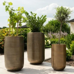 Pflanzgefäß 'Rowen', Gold, Ø 41 X H 72 Cm -Angebote Gruen Trieb Store 3210801630 3210801631 3210801632 3210801633 Pflanzgefaess Rowen gold 8 115020 1