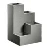 Kölle Pflanzkübel-Wendeltreppe "Kubus" Grau, 40x40x60 Cm, 55 Liter Erdvolumen