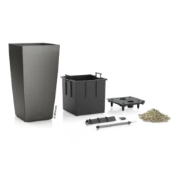 LECHUZA Cubico Premium 40, Anthrazit-metallic, All-in-One-Set, 40 X 40, H:75 Cm -Angebote Gruen Trieb Store 3325100090 Cubico Premium22 anthrazit All in One Set 22x22x41cm RGB 3 7753